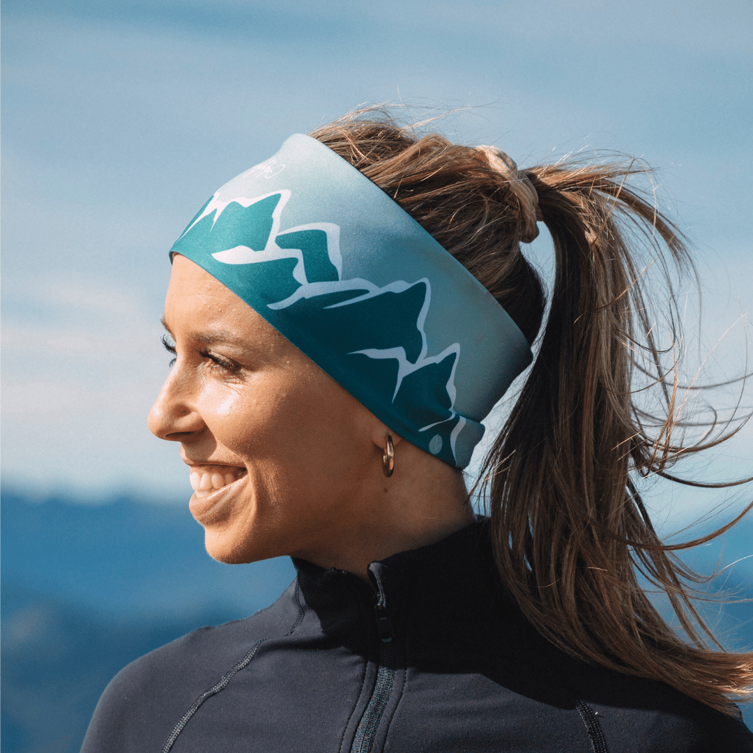 Thermo Stirnband mit Berge / Das Stirnband schützt deine Ohren vor Wind & Wetter.