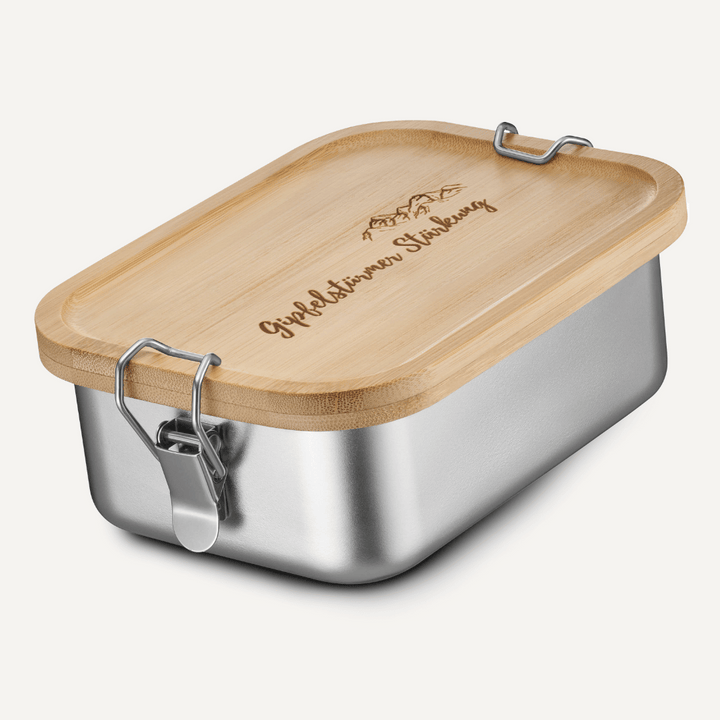 2 in 1 Brotzeitbox / Der Deckel kann als Schneidebrett verwendet werden!