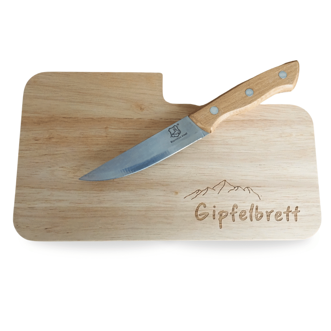 Holzbrett mit Messer