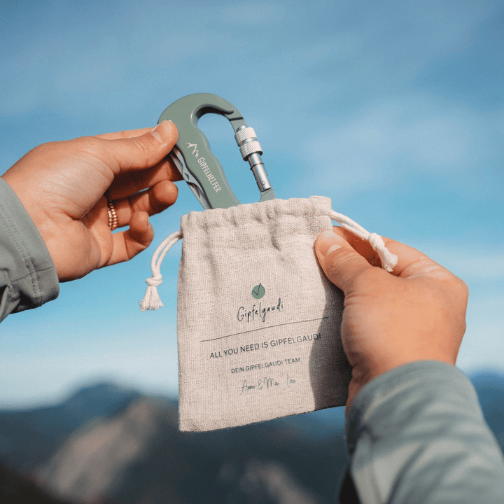 Gratis Säckchen / Wir schenken dir ein Säckchen zur Aufbewahrung für deinen Gipfelhelfer.