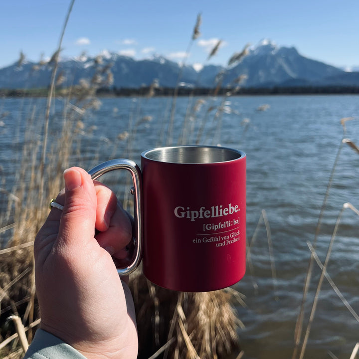 Tasse mit Karabinergriff - Gipfelliebe