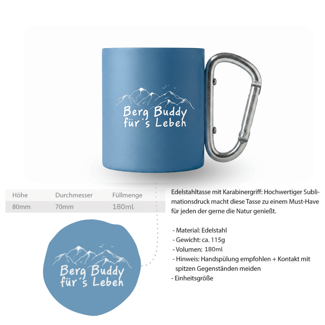 Bergbuddy - Tasse mit Karabinergriff