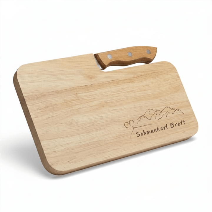 Holzbrett mit Messer