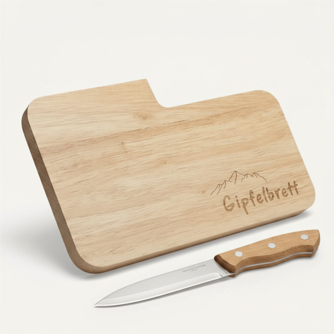 Holzbrett mit Messer
