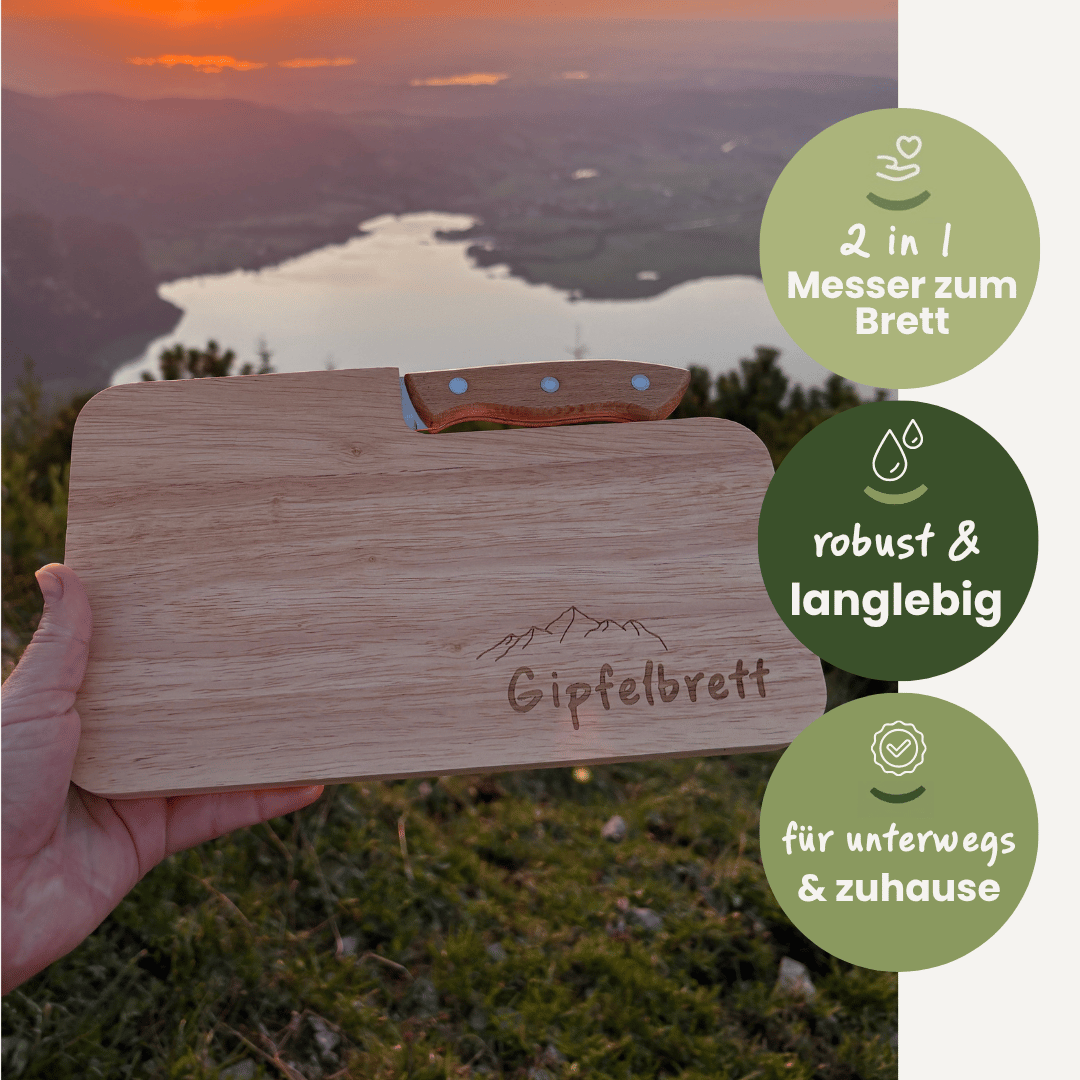 Holzbrett mit Messer