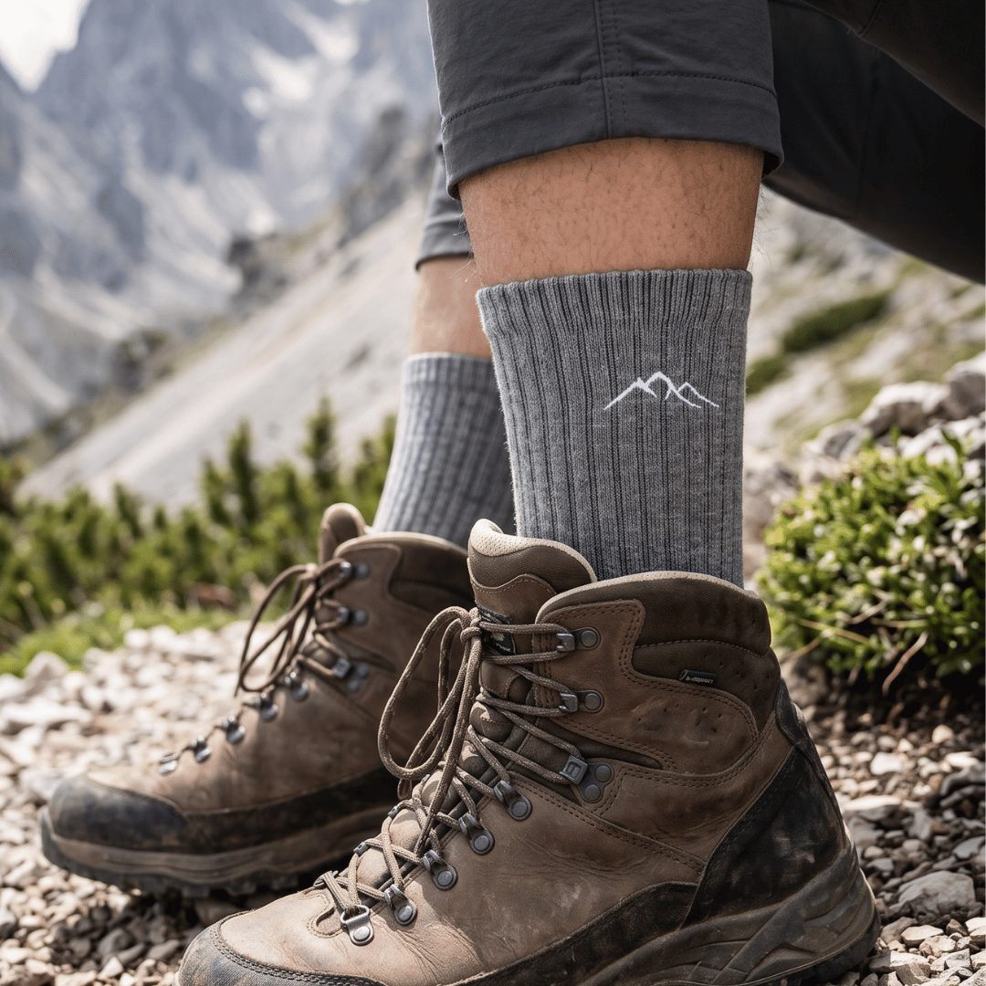 Merino - Wandersocken Grau