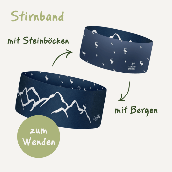 Wendestirnband Bergwelten & Steinbock