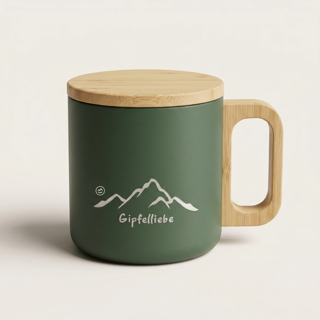 Gipfelliebe Tasse mit Holzdeckel