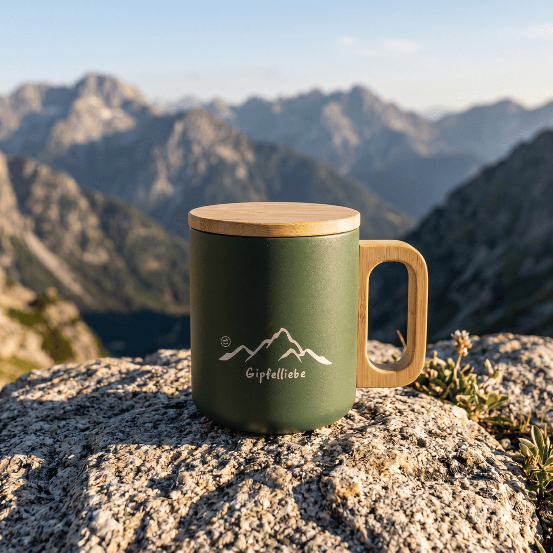 Gipfelliebe Tasse mit Holzdeckel