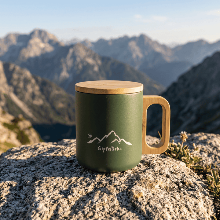 Gipfelliebe Tasse mit Holzdeckel