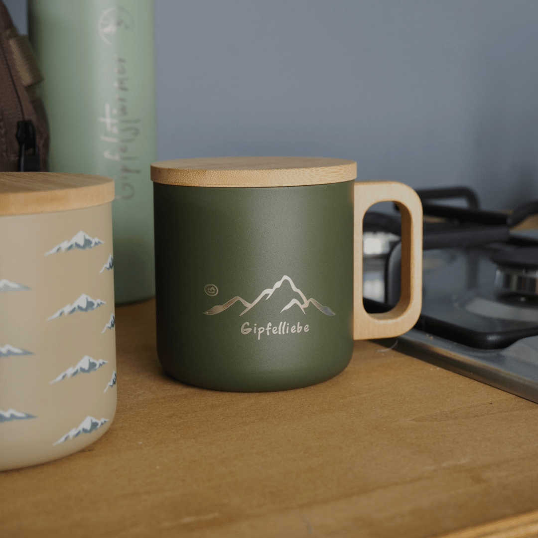 Gipfelliebe Tasse mit Holzdeckel