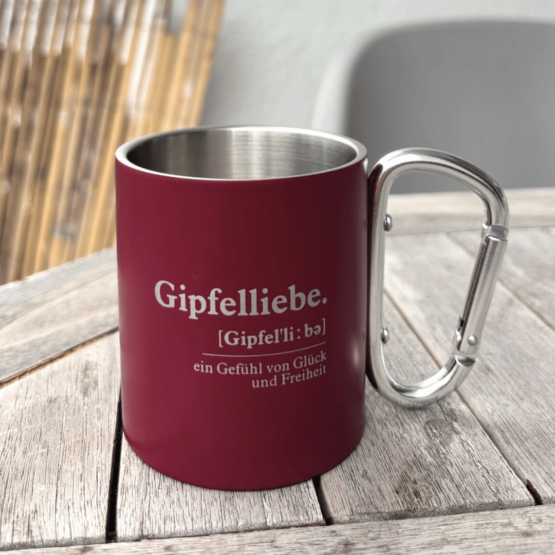 Tasse mit Karabinergriff - Gipfelliebe