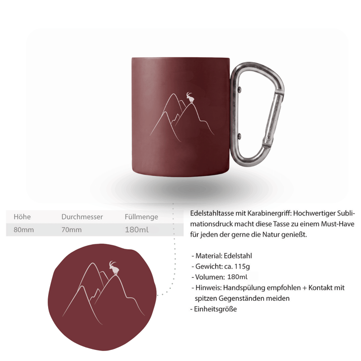 Bergsehnsucht - Tasse mit Karabinergriff