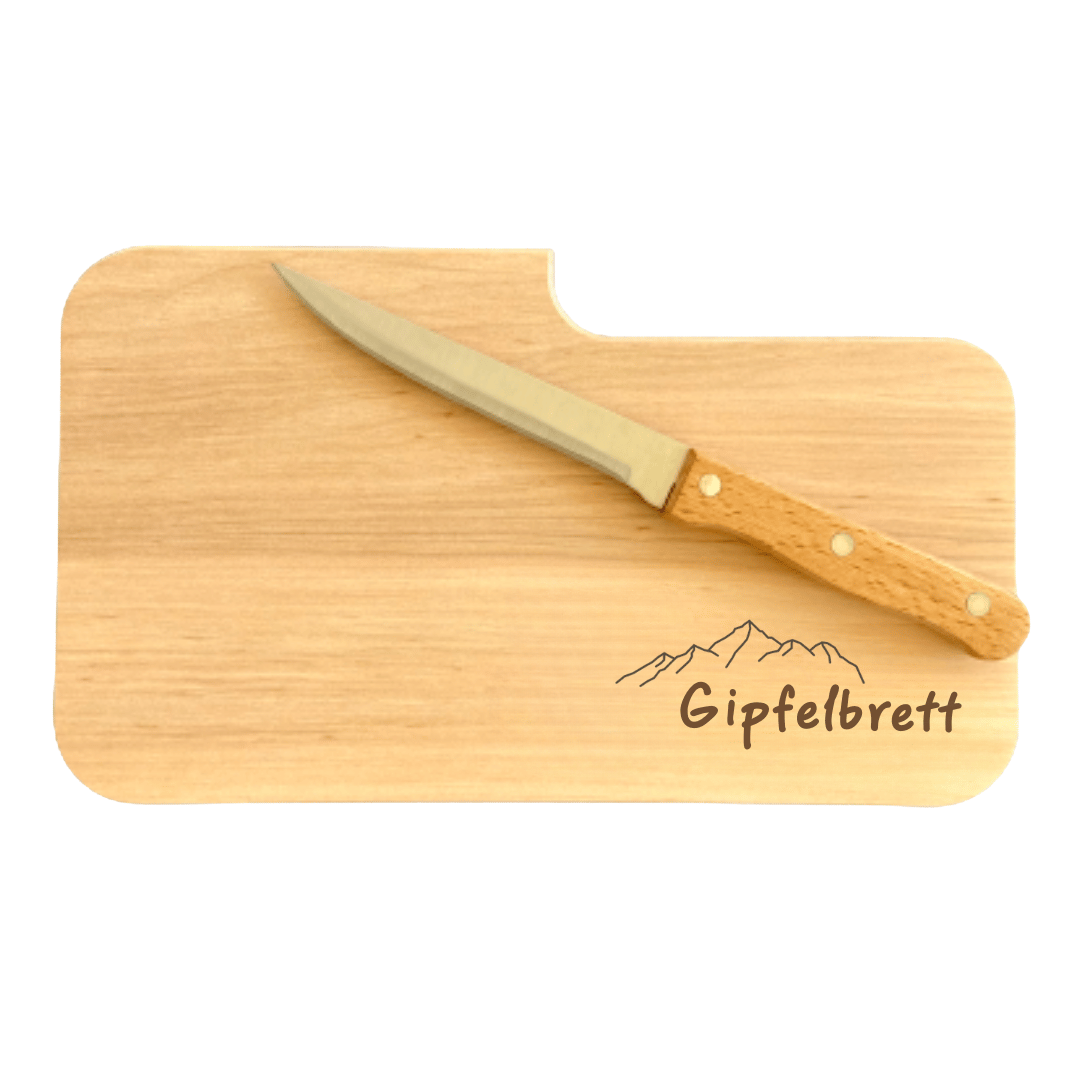 Holzbrett mit Messer