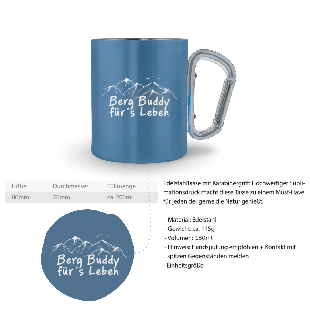 Bergbuddy - Tasse mit Karabinergriff