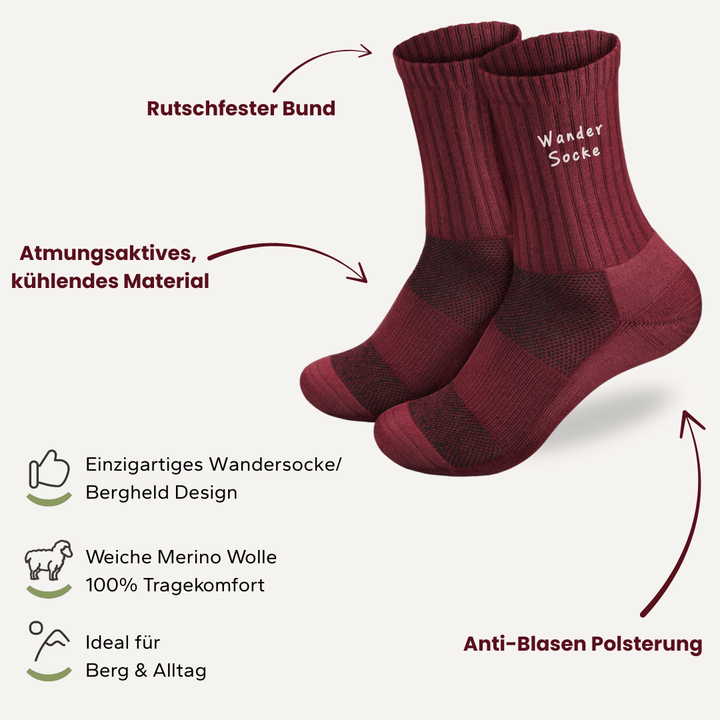 Merino - Wandersocken Bergmoment