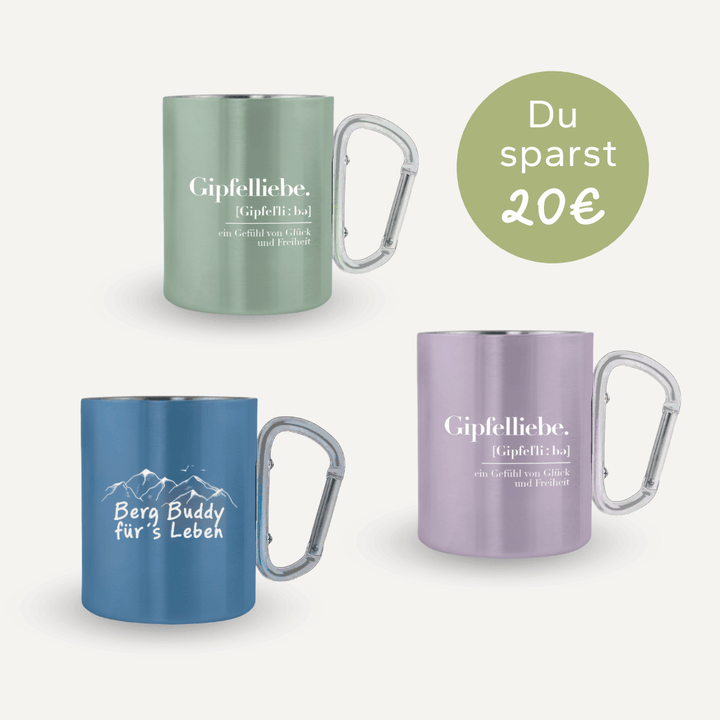 3er Set - Tassen mit Karabinergriff