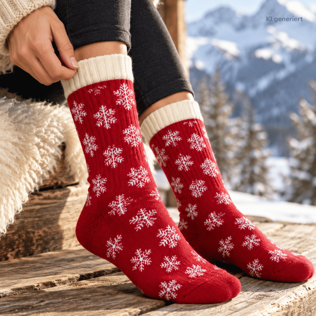 Schneeflocken - Merino Socken