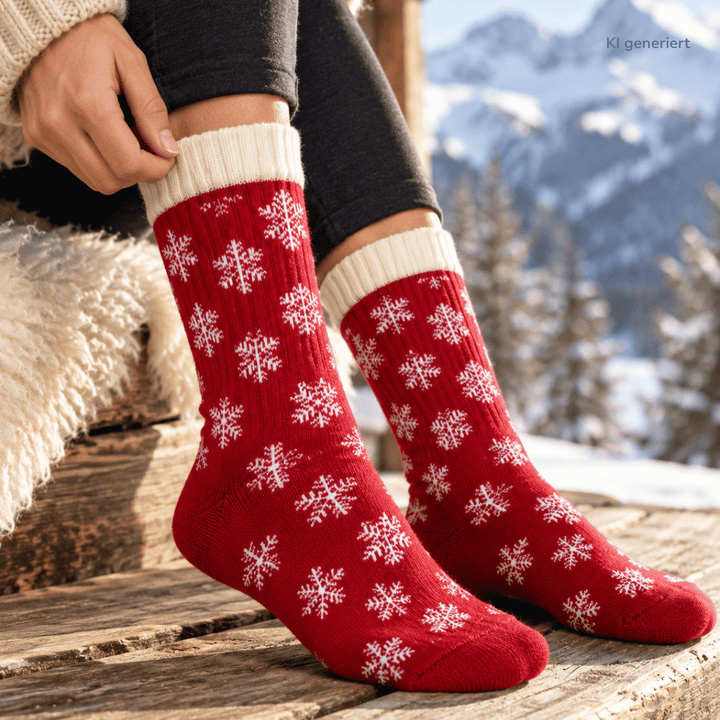 Schneeflocken - Merino Socken