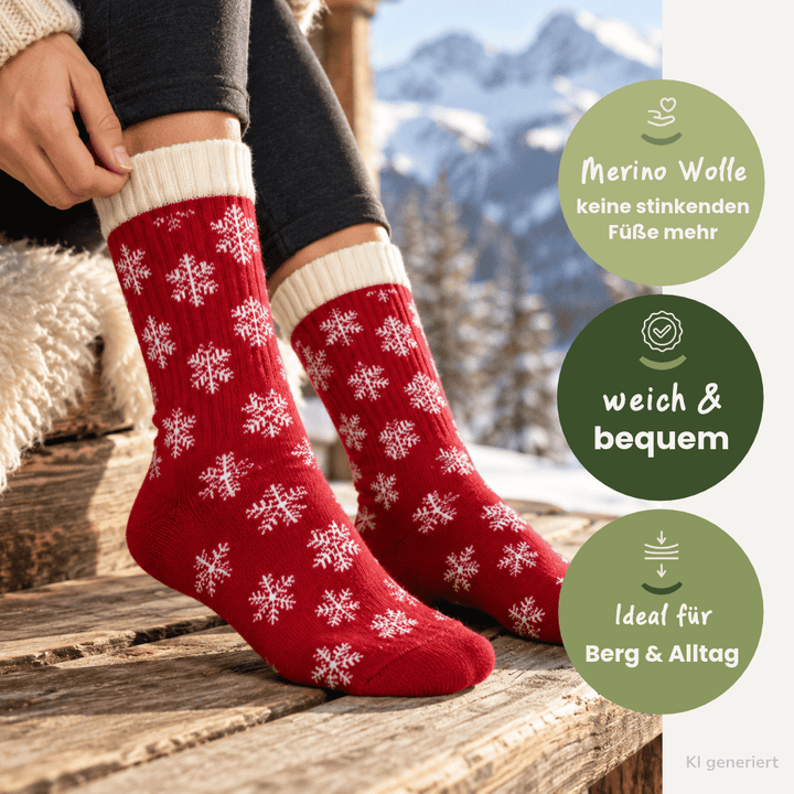 Schneeflocken - Merino Socken