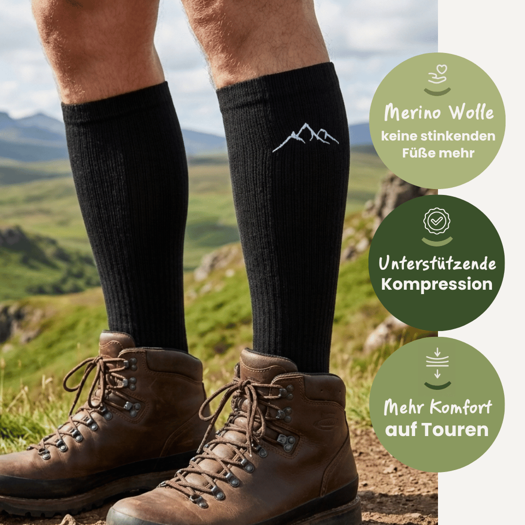Merino Kompressionssocken Berge