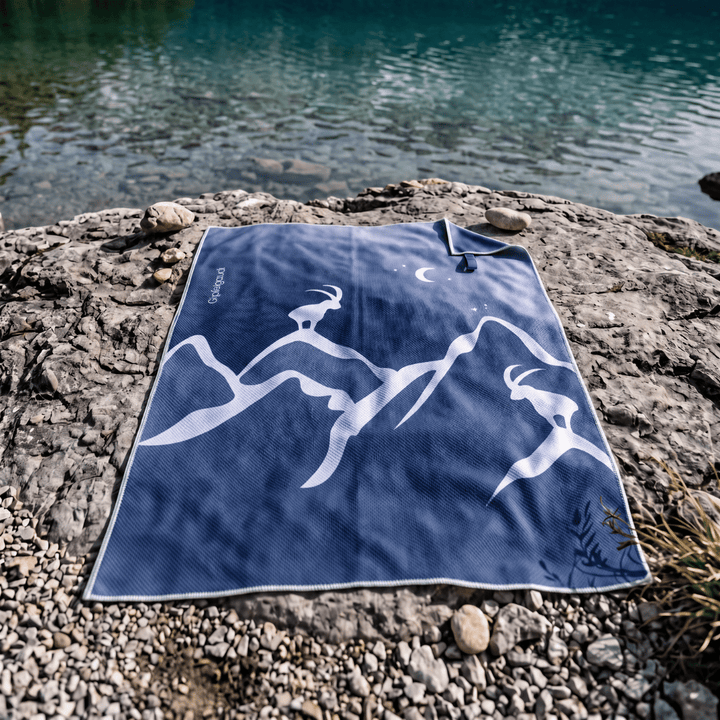 Mikrofaser Handtuch Bergwelten - blau