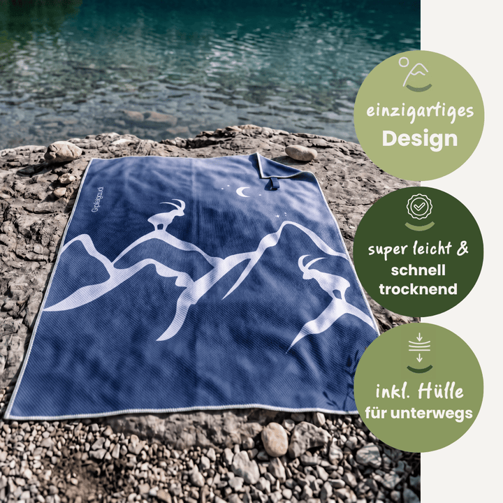 Mikrofaser Handtuch Bergwelten - blau