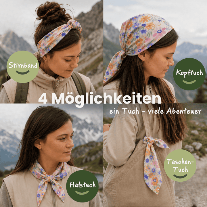 4-in-1 Bandana-Tuch Bergblumen