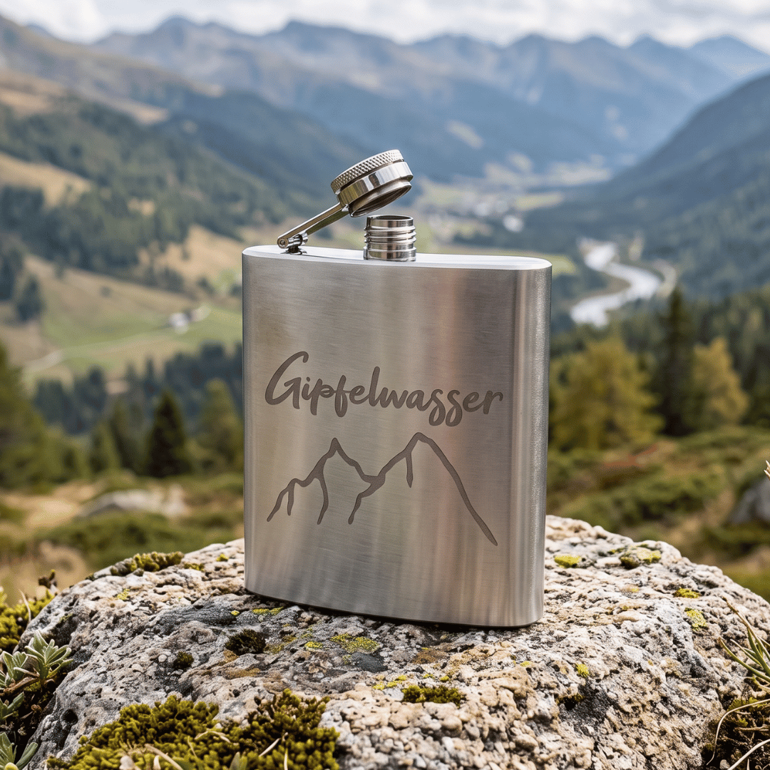 Flachmann Edelstahl Gipfelwasser