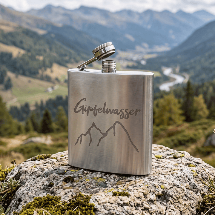 Flachmann Edelstahl Gipfelwasser