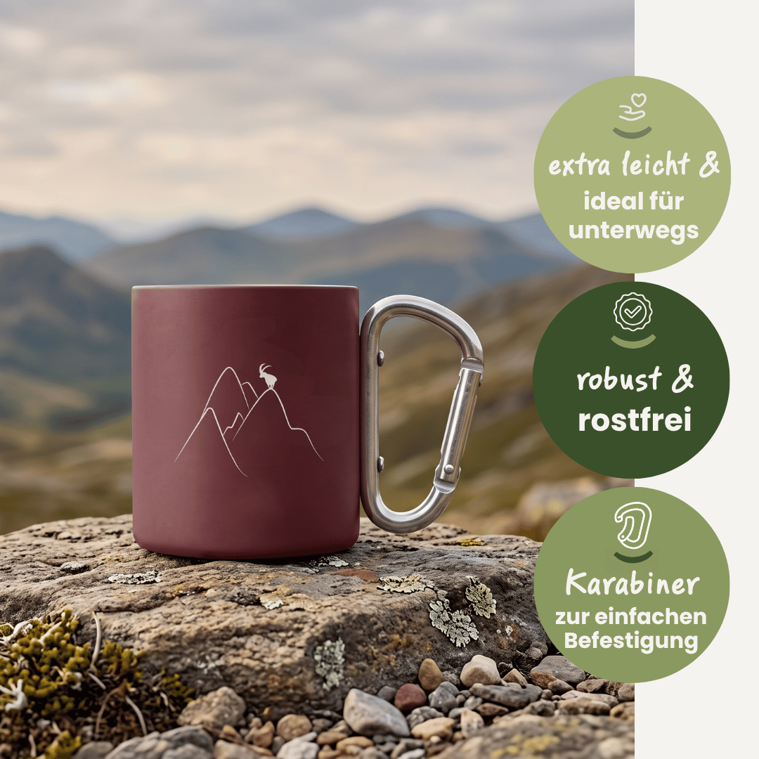 Bergsehnsucht - Tasse mit Karabinergriff