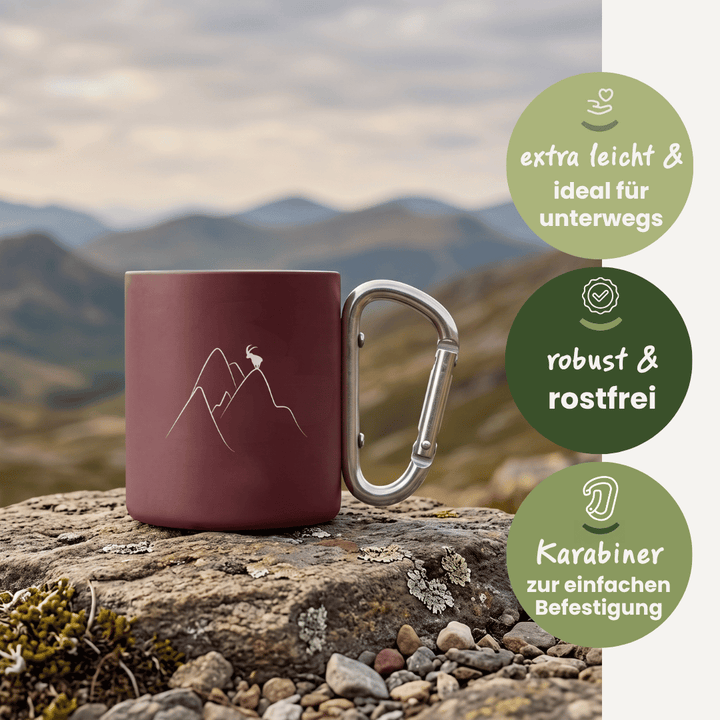 Bergsehnsucht - Tasse mit Karabinergriff