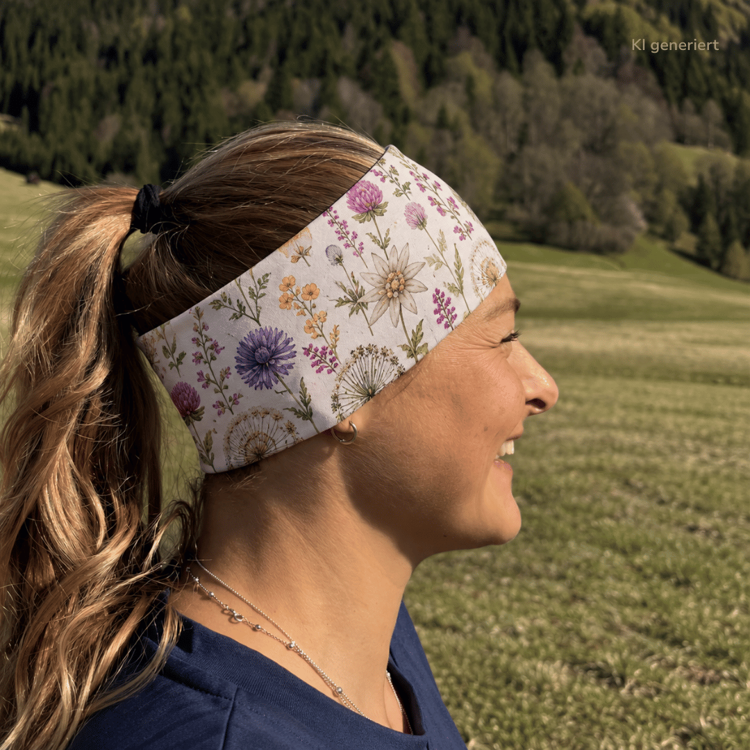 Ideal für jede Jahreszeit /  Egal ob beim Sport, beim Spazieren, beim Radeln, beim Skifahren oder in den Bergen - auf dein Stirnband ist Verlass.